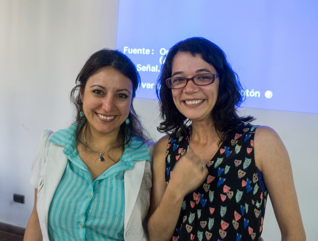 Alejandra Rendina y Rosalía Paz juntas el día de la defensa de la tesina de grado de Alejandra en Misiones.